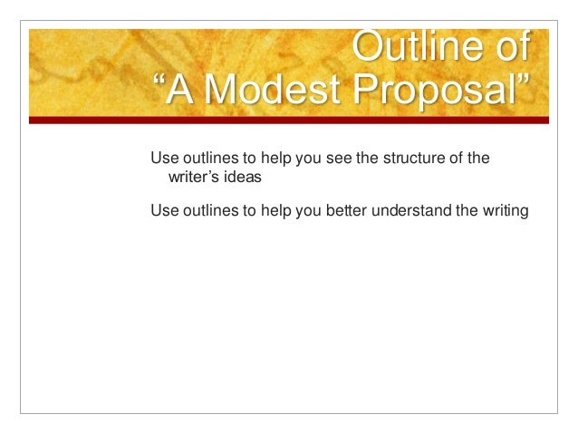 writing a modest proposal outline